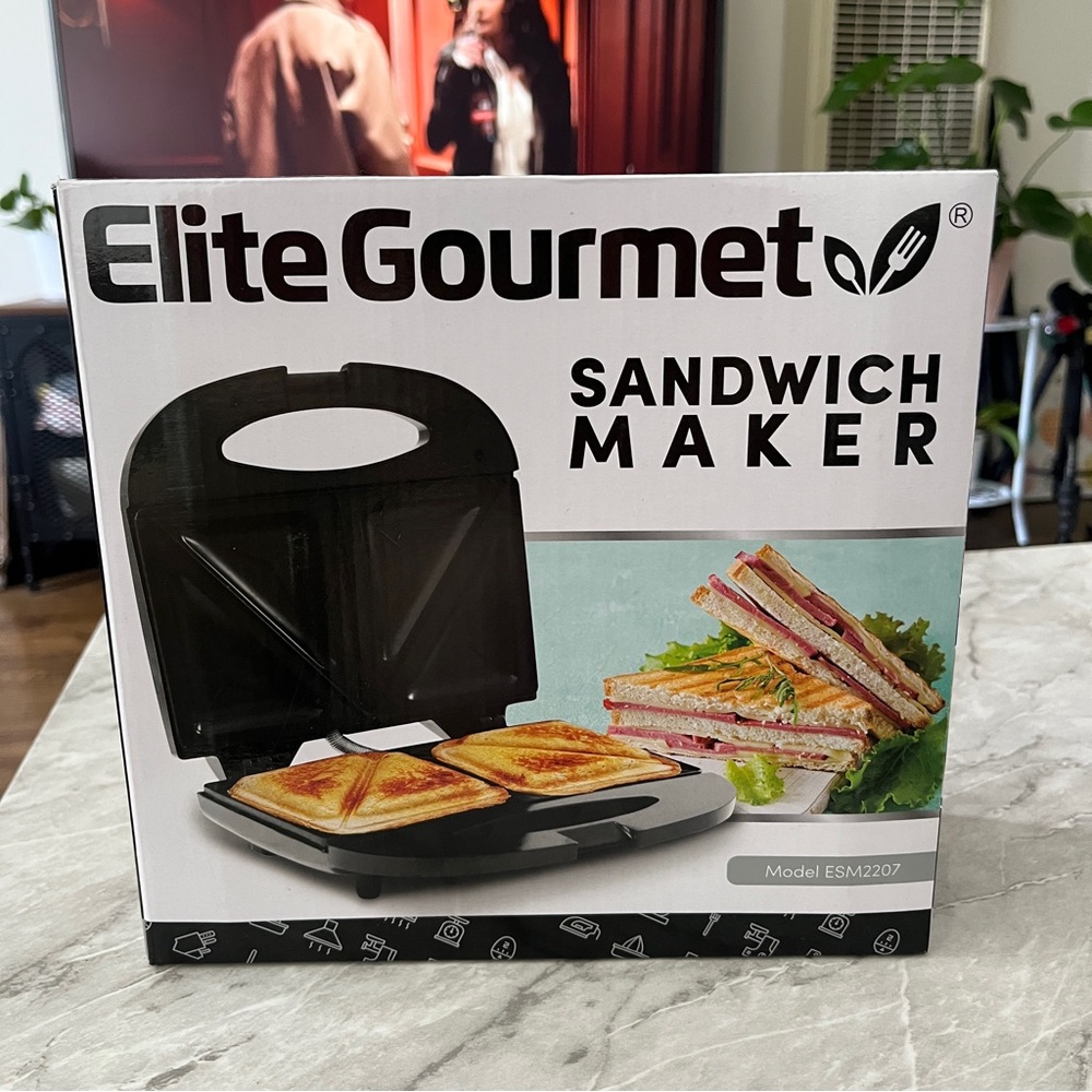 Elite Gourmet Sandwich Maker - Black